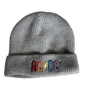 Kids Cotton On ACDC gray beanie hat